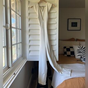 Lulu's Elegant White Jumpsuit